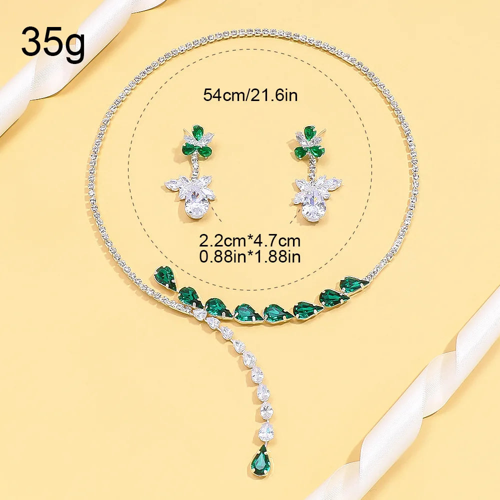 Water Drop Necklace Earrings Sets
