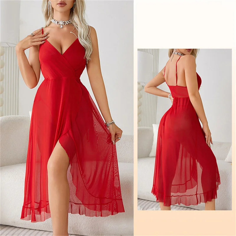 V-Neck Backless Sleepwear