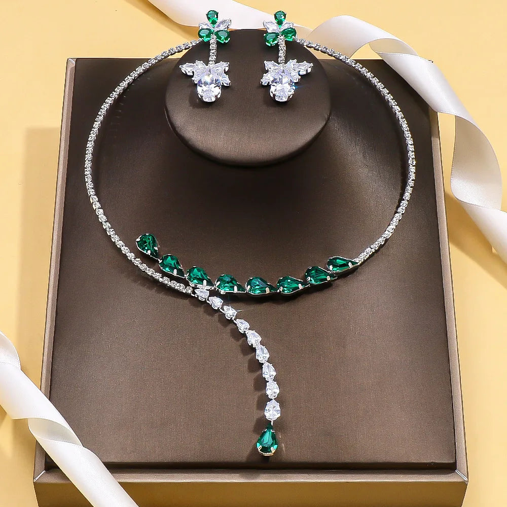 Water Drop Necklace Earrings Sets