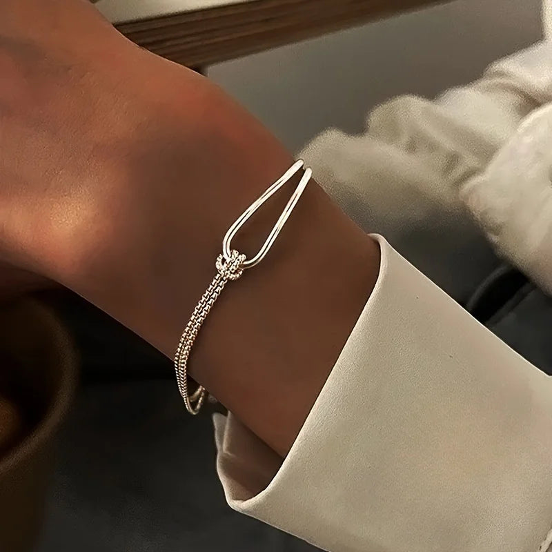 Sterling Silver Double Knot Bracelet