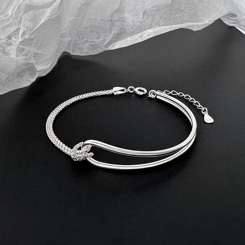Sterling Silver Double Knot Bracelet