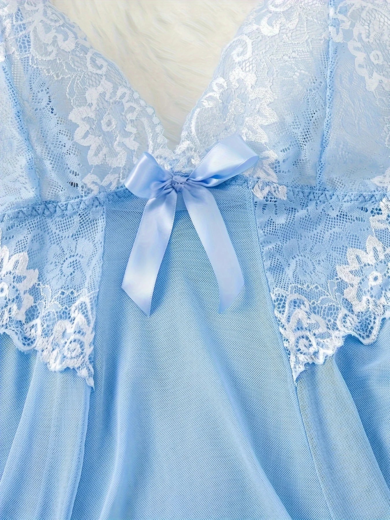 Elegant Sheer V Neck Lingerie Dress