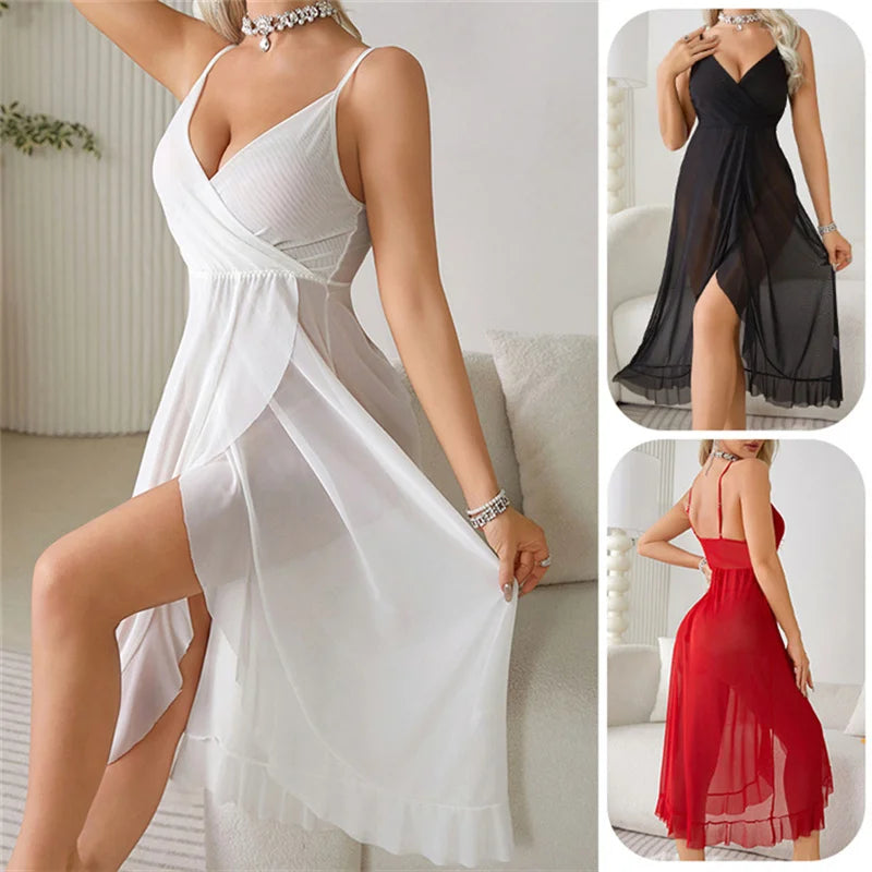 V-Neck Backless Sleepwear