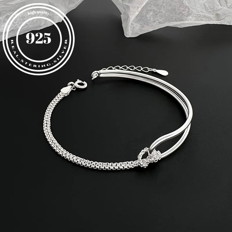 Sterling Silver Double Knot Bracelet