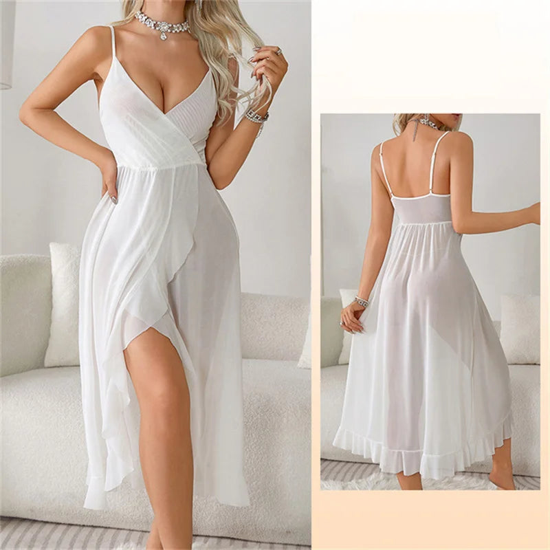 V-Neck Backless Sleepwear
