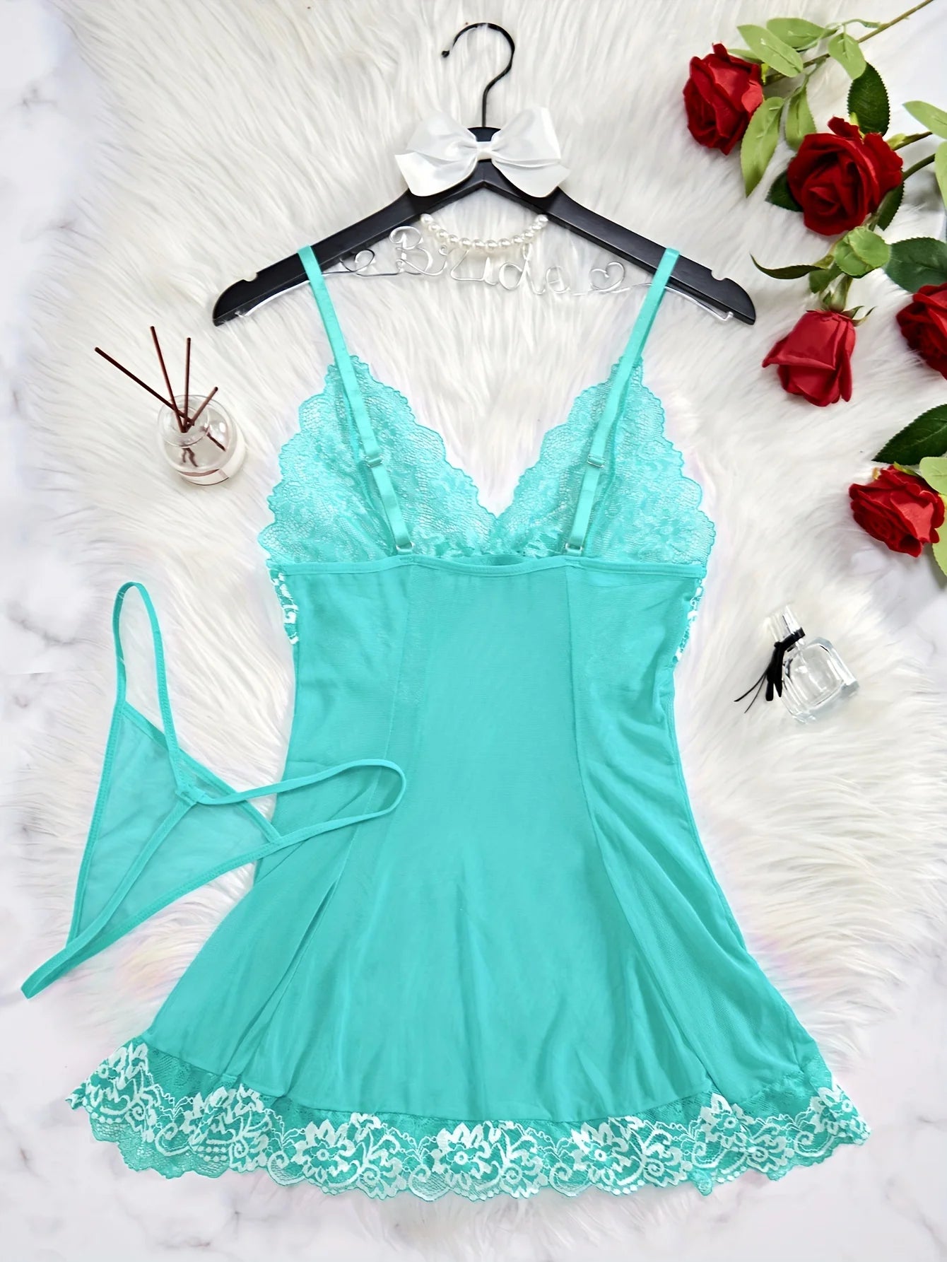 Elegant Sheer V Neck Lingerie Dress