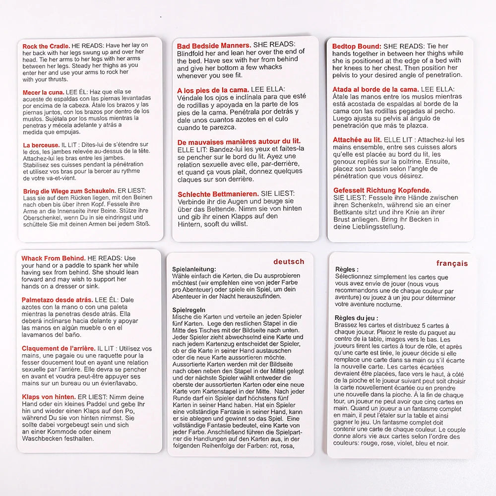 Sexual Position Role Playing Cards