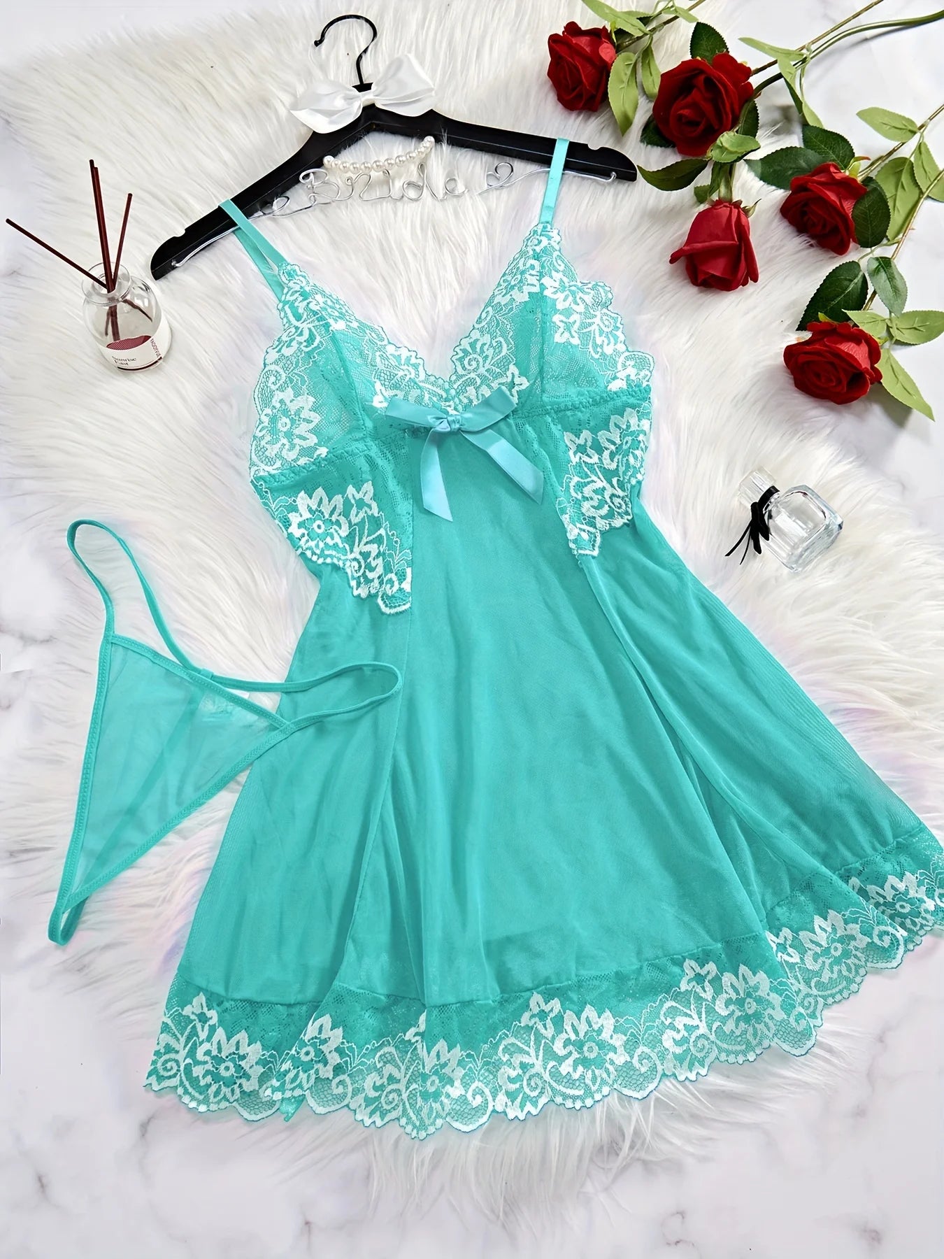 Elegant Sheer V Neck Lingerie Dress