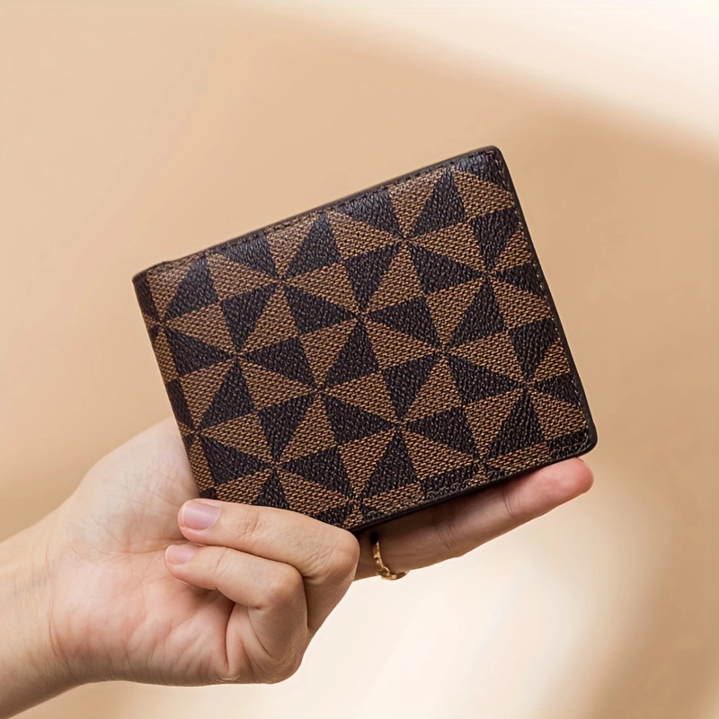 Plaid Leather Wallet