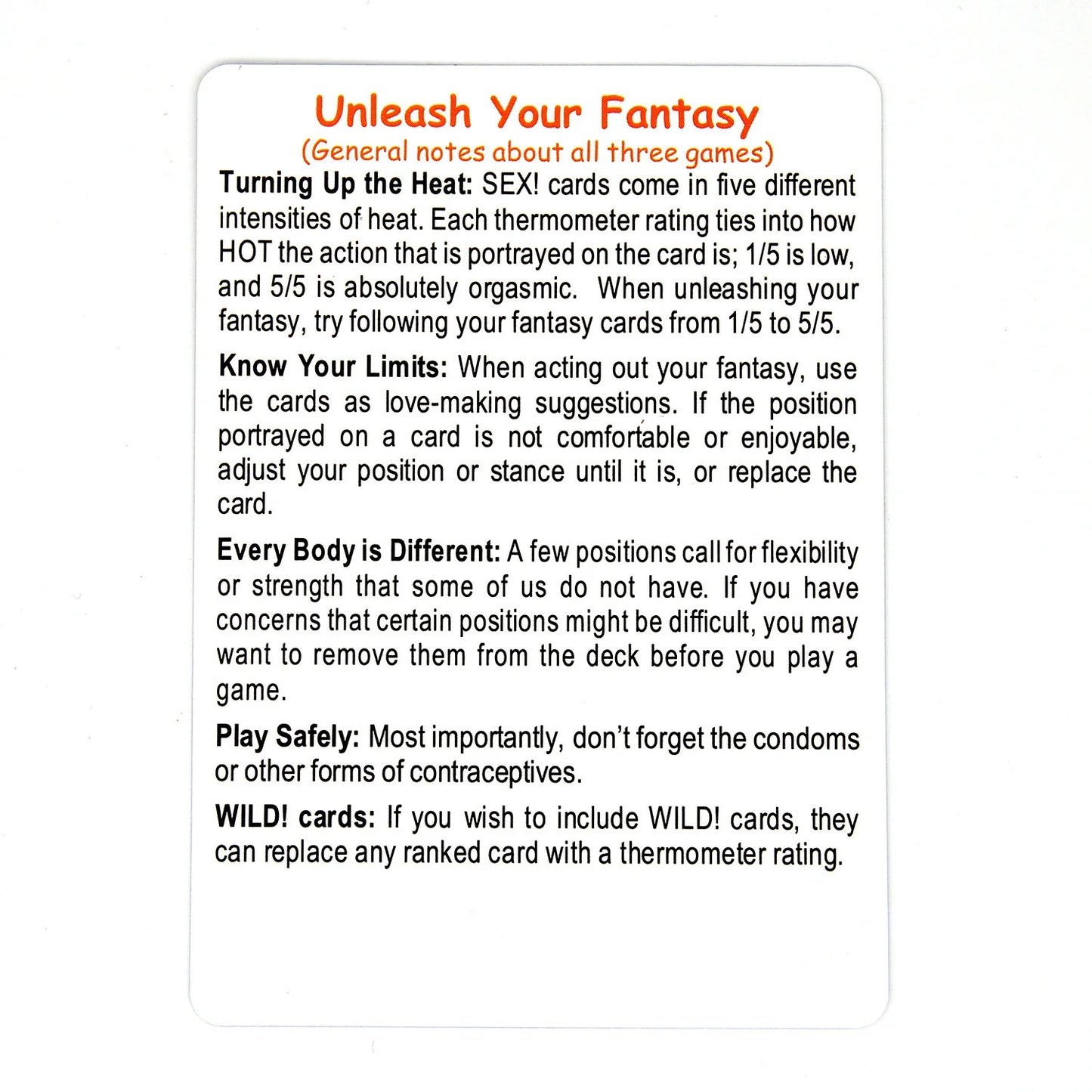 Sexual Position Role Playing Cards