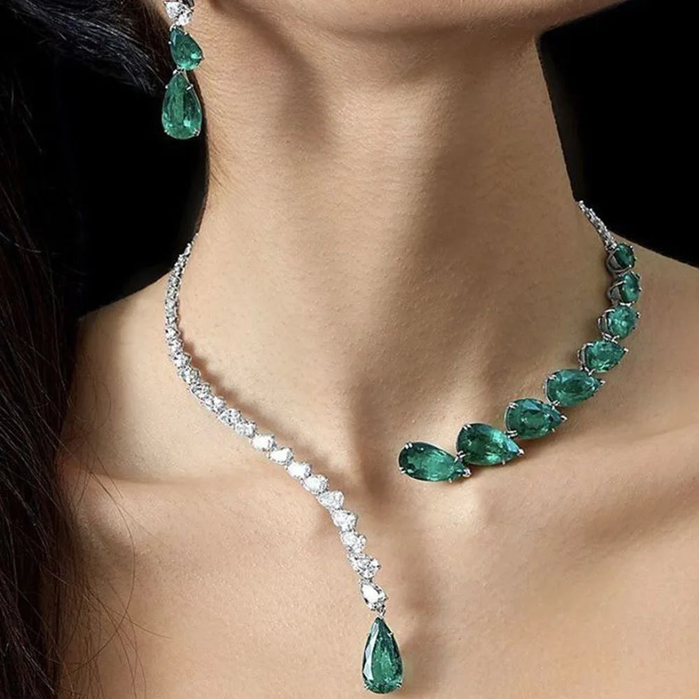 Water Drop Necklace Earrings Sets