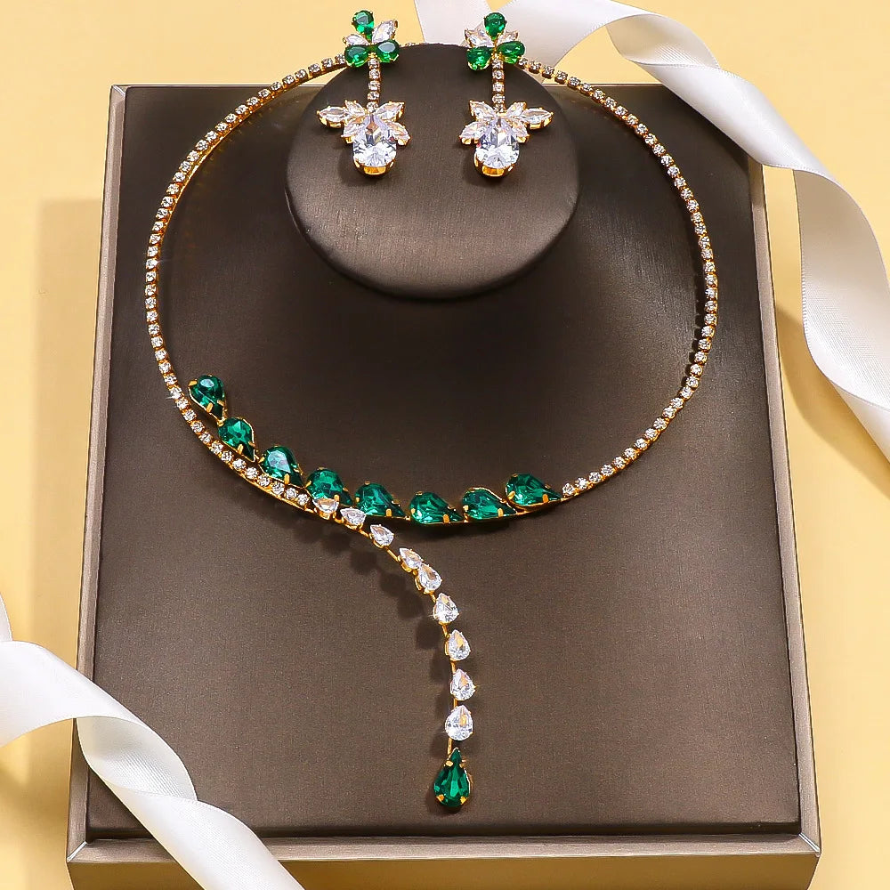 Water Drop Necklace Earrings Sets