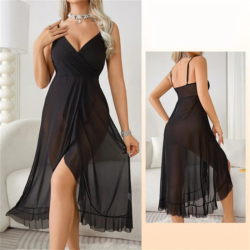 V-Neck Backless Sleepwear